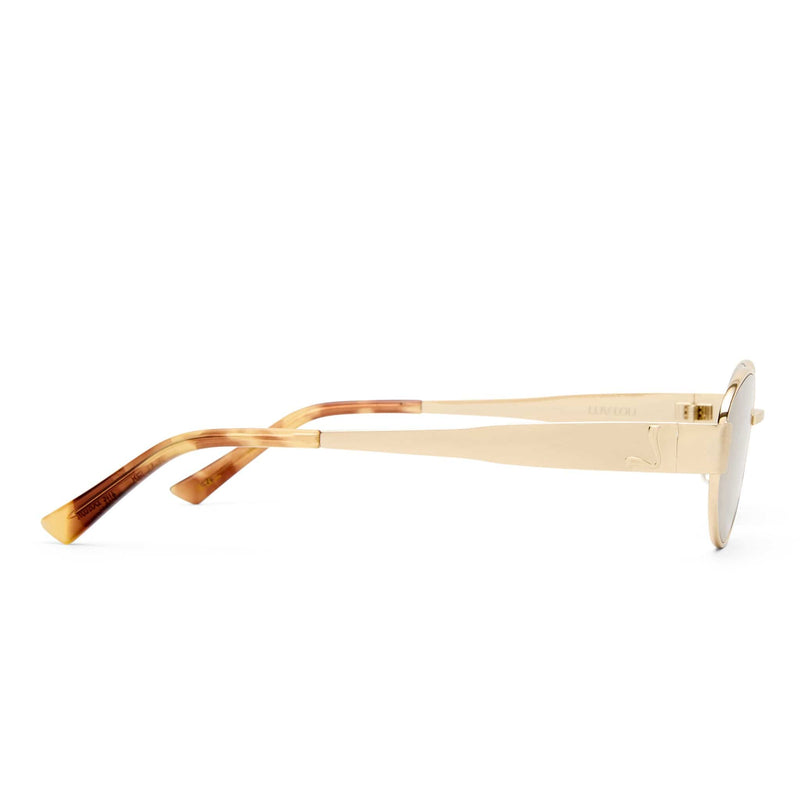 The Boston 2531805 brushed gold/sage tint lens